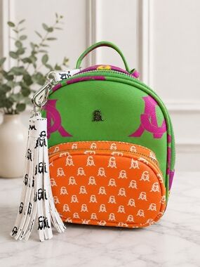 Steve Madden Colorful Mini Backpack Purse, Neon Green Orange Pink Statement Bag